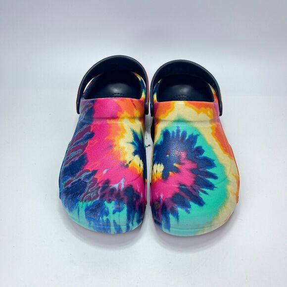 Crocs Multicolor Rainbow Tie Dye Bistro Clog Slip Resistant Shoes Men\'s Size 10